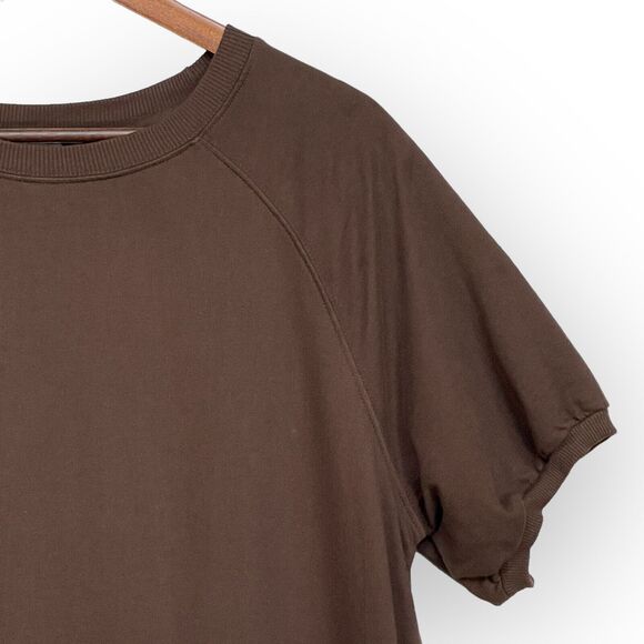 Cloth by Design T-Shirt Dress Women Size M Brown Crew Neck 100% Cotton - Picture 3 of 12